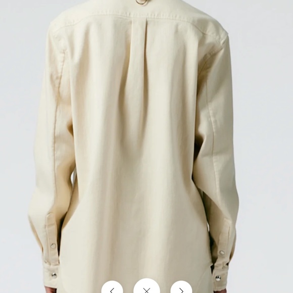 Tibi Garment Washed Twill Easy Shirt Beige XXS (M) - Picture 7 of 9